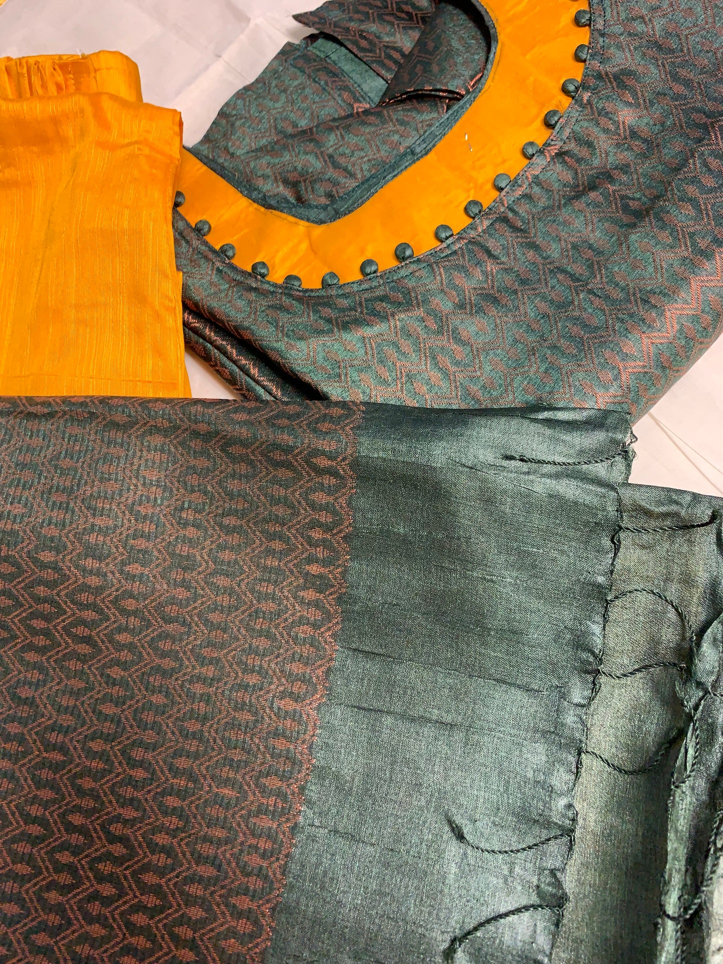 Pure silk top with pure silk duppata and straight pant