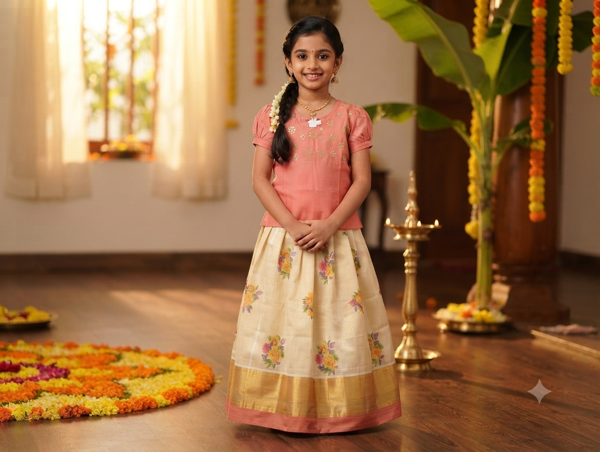 Girls onam skirt and blouse size24