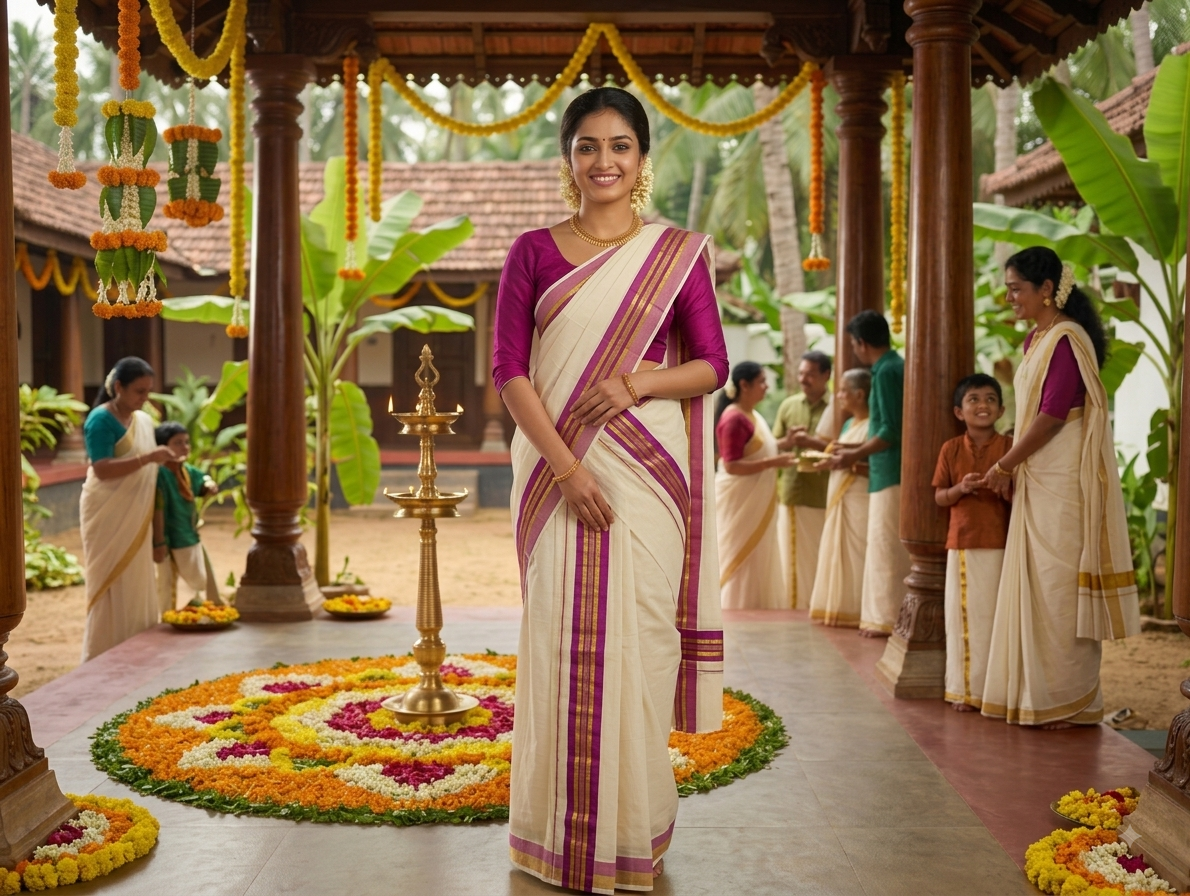 Kerala traditional settu mundu