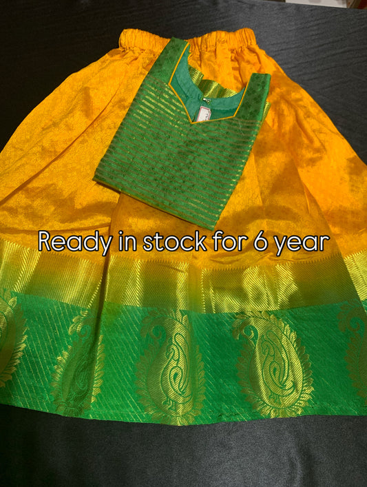 Girls silk skirt and blouse