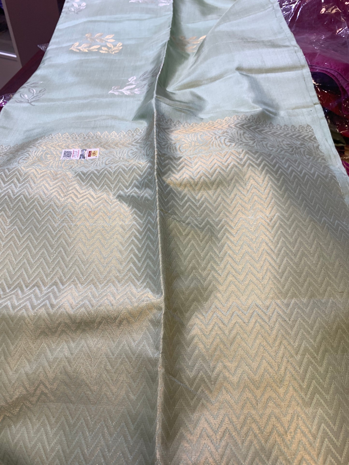 Kanjeepuram silk saree- light green
