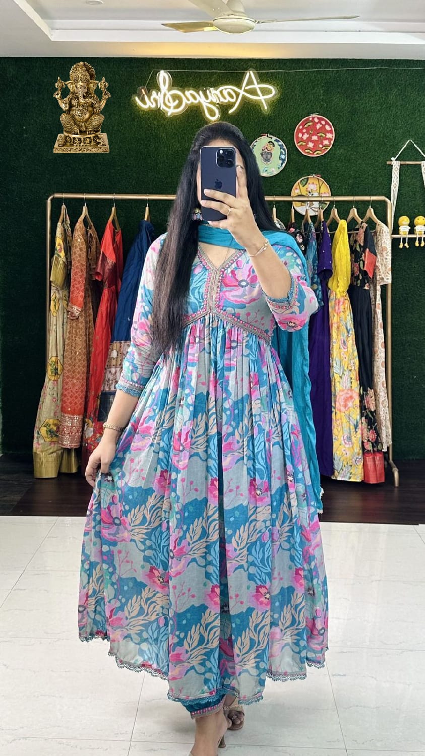 Party wear Alia cut gown with Duppatta