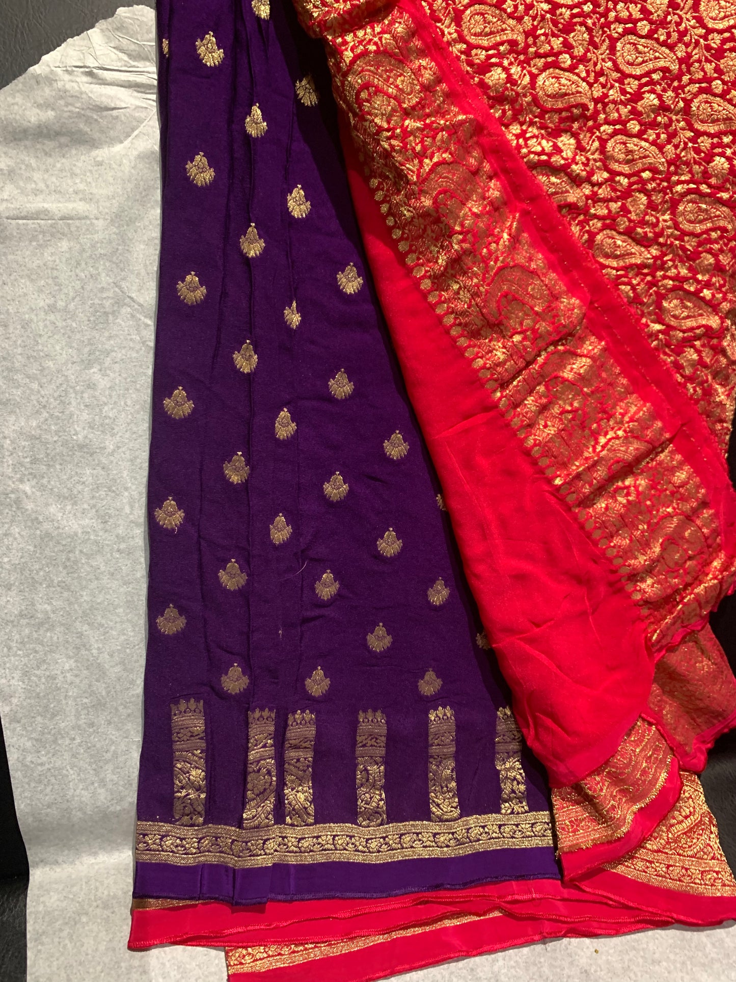 Pure crape silk banarazi saree