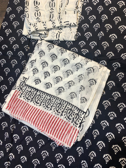 Pure cotton 3 pc salwar top set