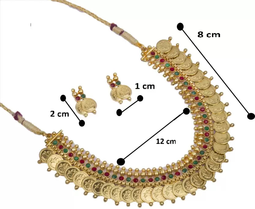 Brass Gold-plated Gold Jewel Set (Pack of 1)