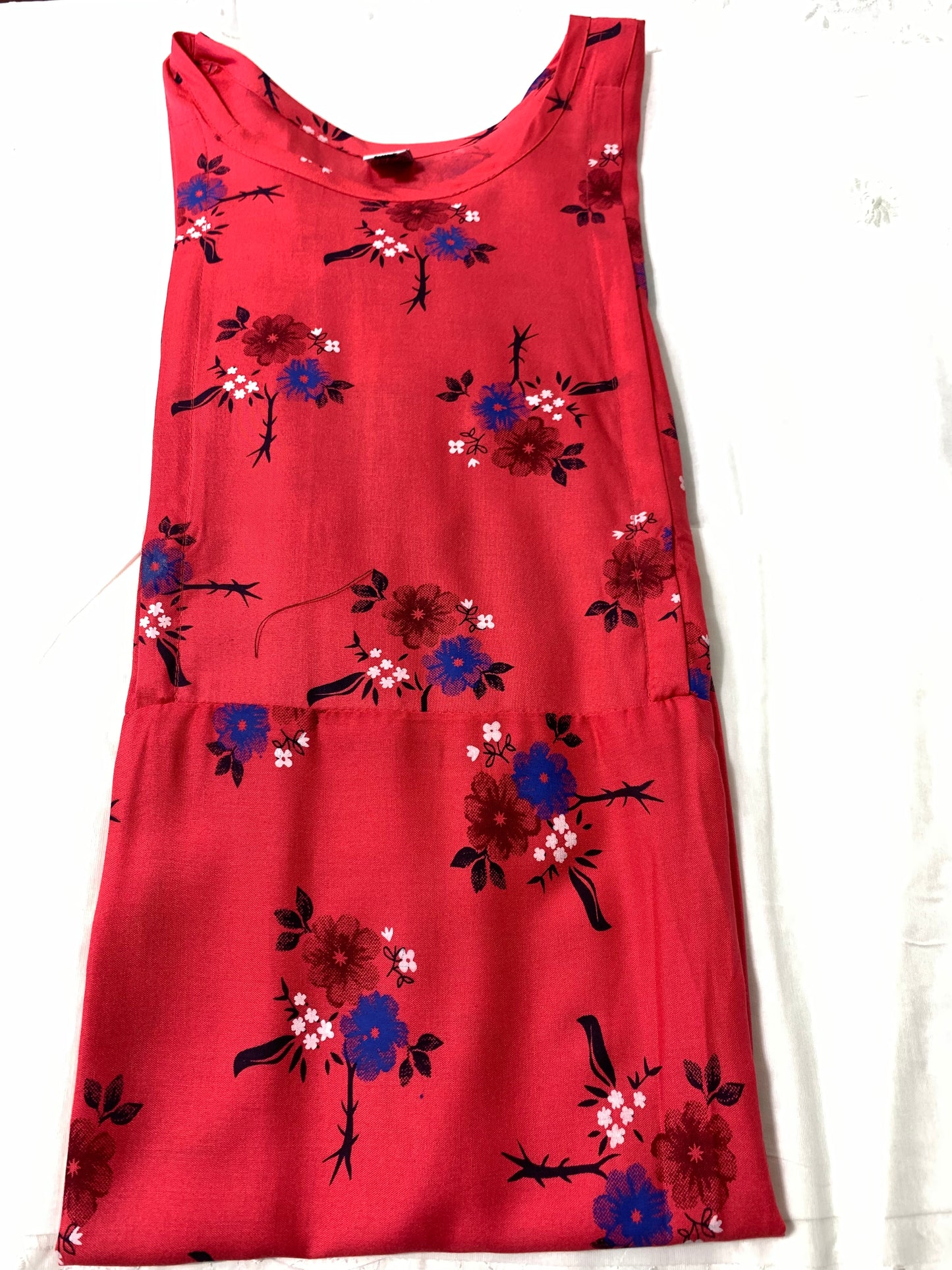 Dark pink peach floral cotton maternity feeding kurthi