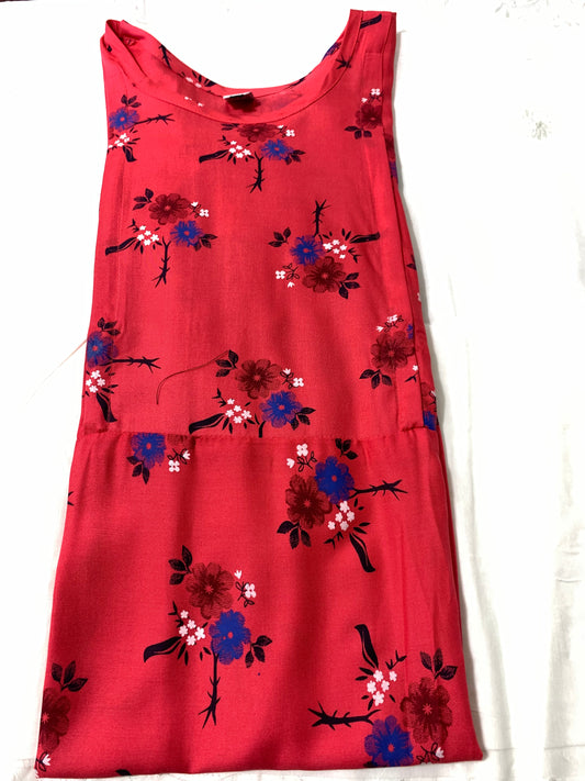 Dark pink peach floral cotton maternity feeding kurthi