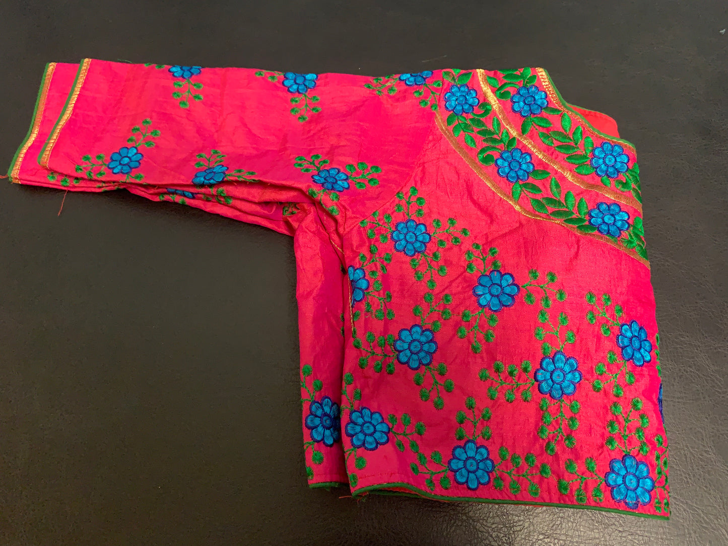 Pink printed ready made blouse