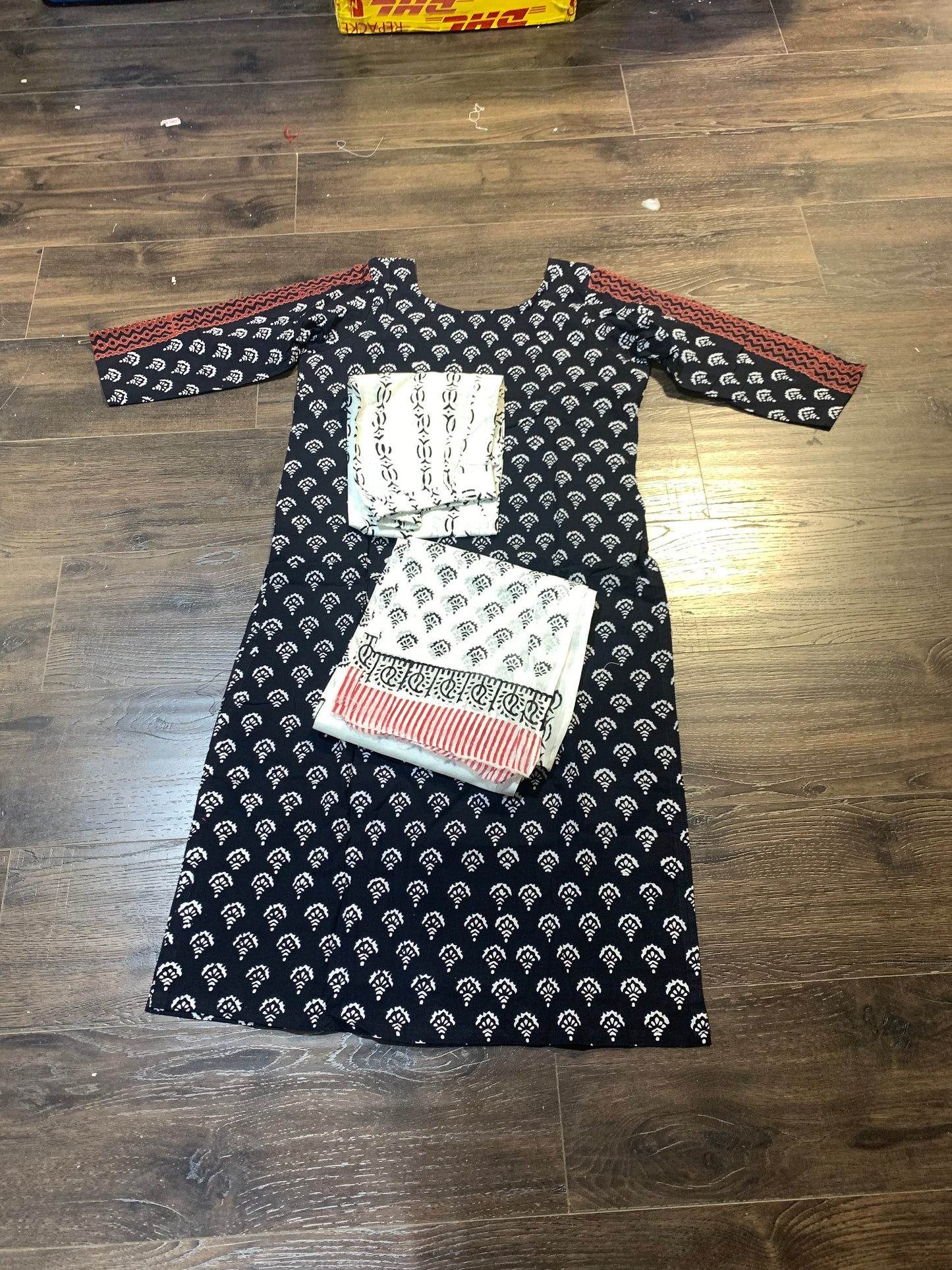 Pure cotton 3 pc salwar top set