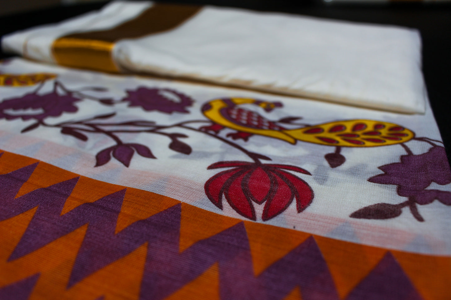 Multicolour Peacock Kerala Saree