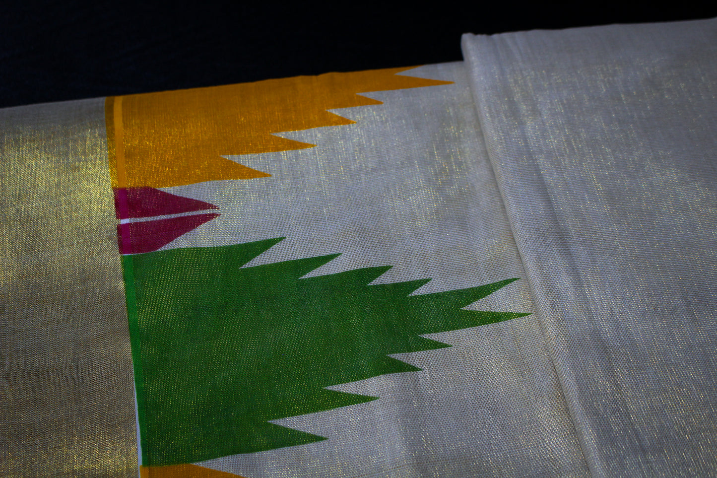 Multicolour Gold Tissue Kerala Saree