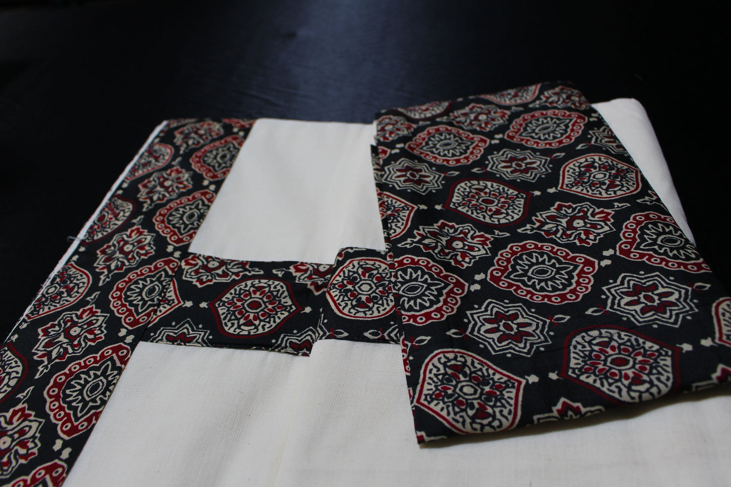 Ajrakh Patched Saree with Blouse