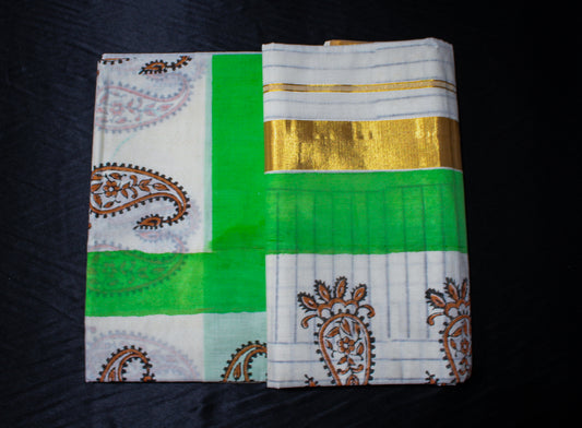 Hand Painted Kerala Saree
