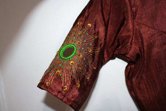Brown Embroidered Blouse