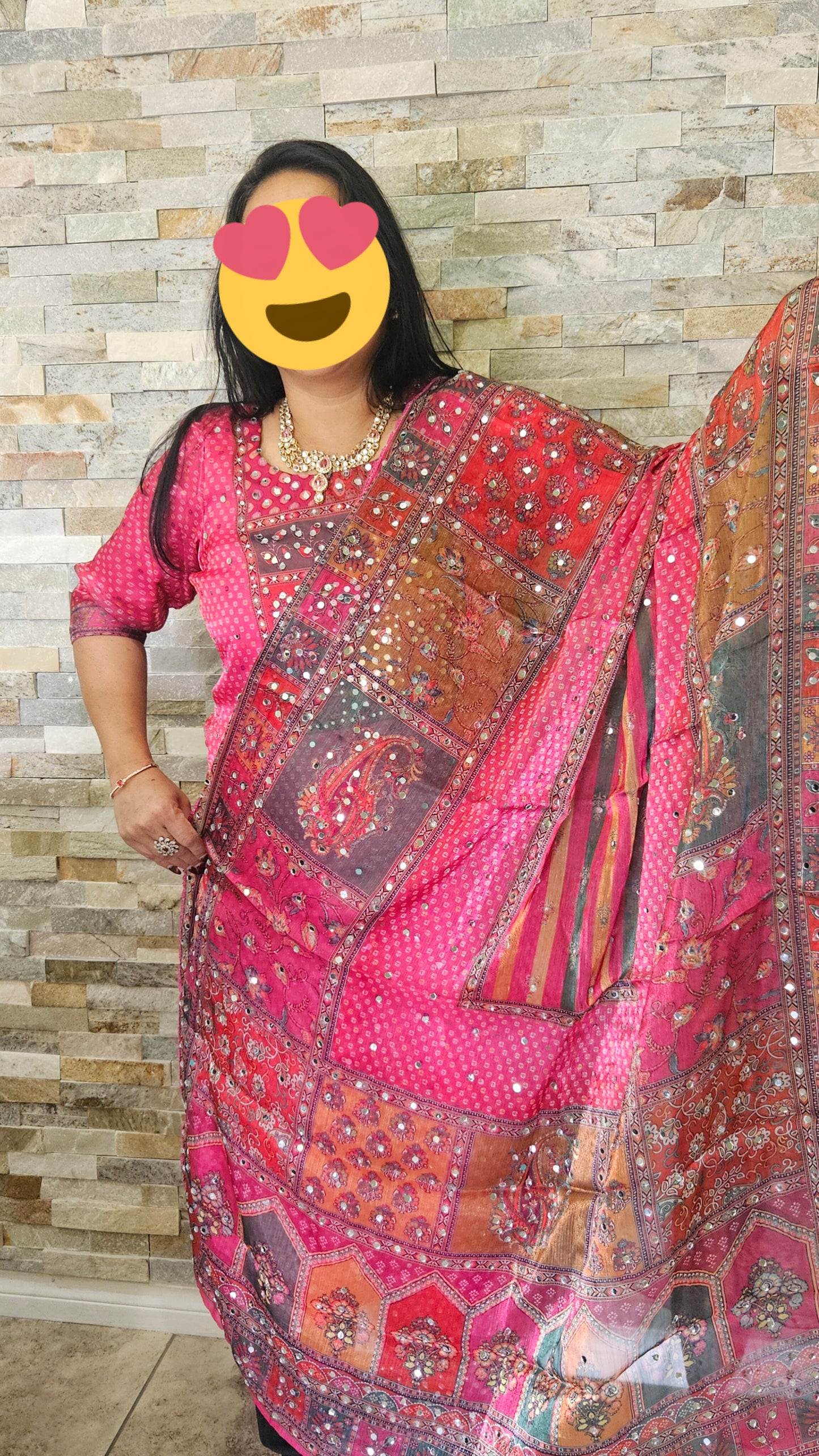 Ready to wear pink tissue organza salwar kameez suit that's pure magic!