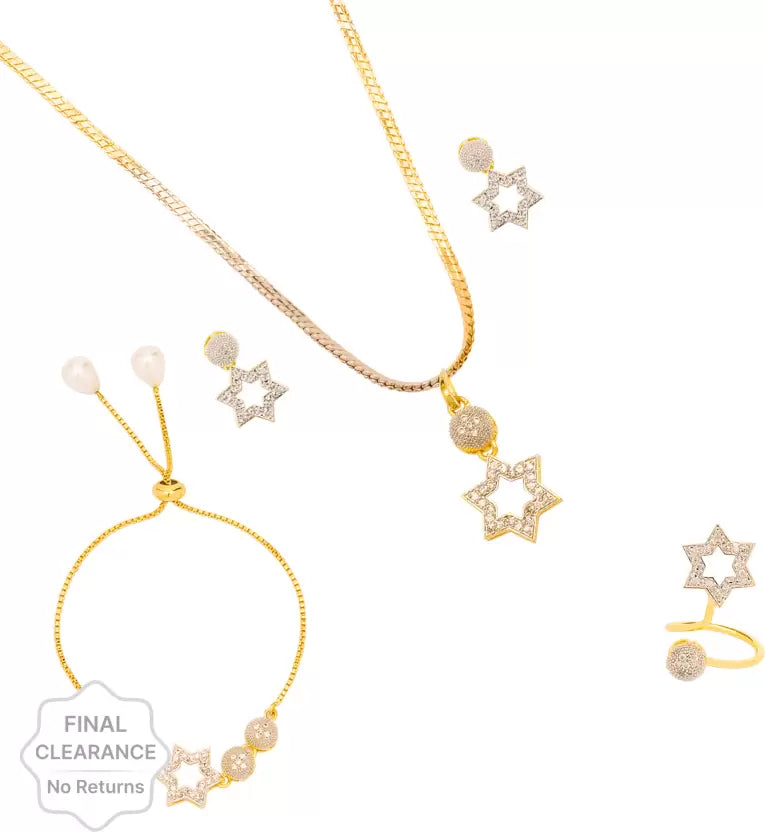 Alloy Gold-plated Gold, Silver Jewel Set (Pack of 1)