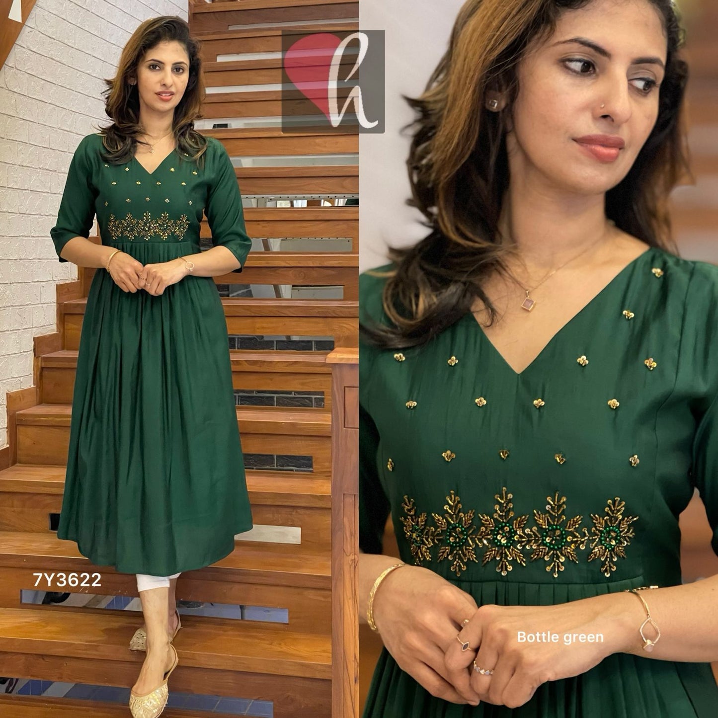 Semi occasional wear Alia cut kurti