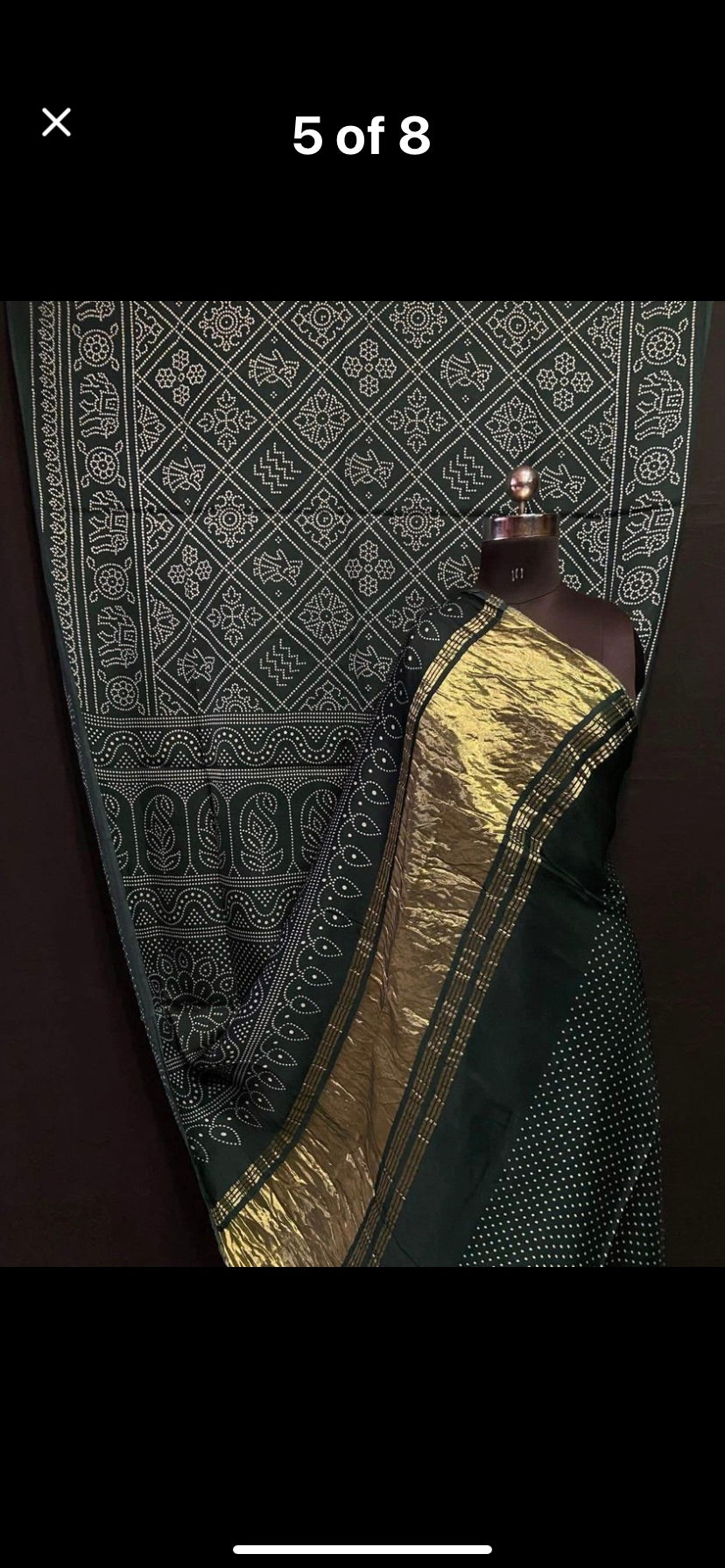 Soft modal silk saree- dark greenish