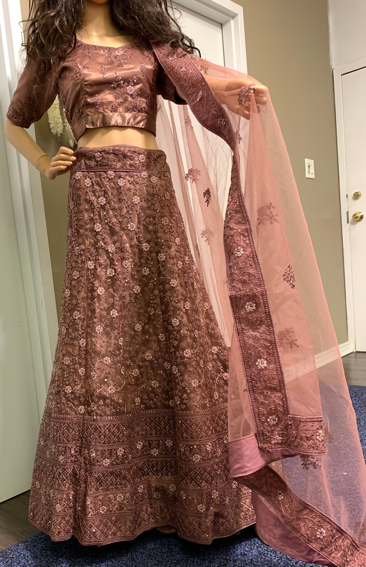 Ready to wear mauve pink Lehenga set