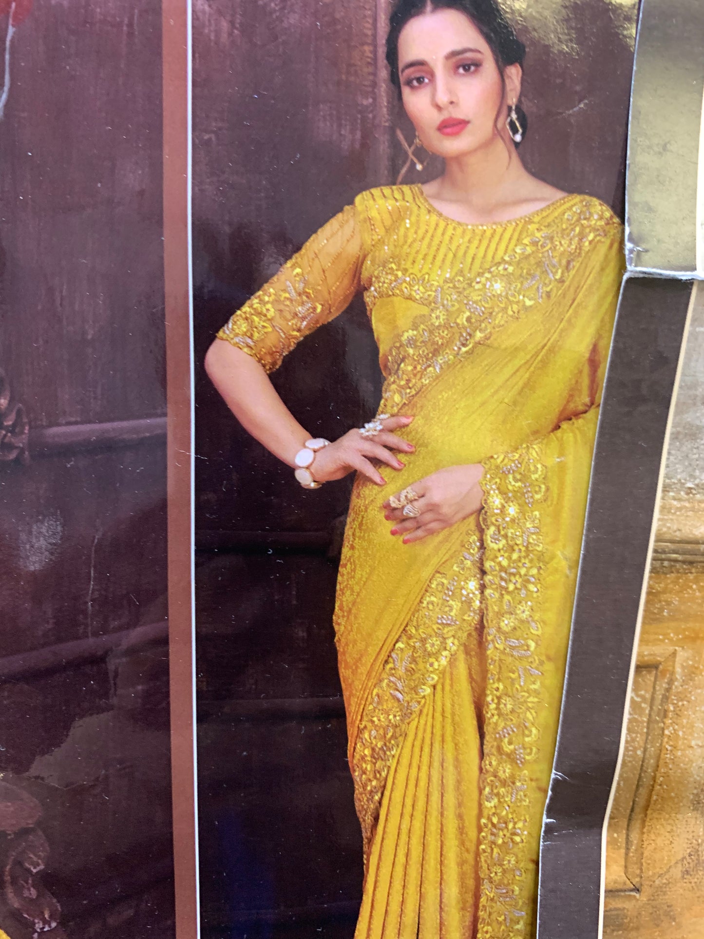 Satin georgette part wear saree