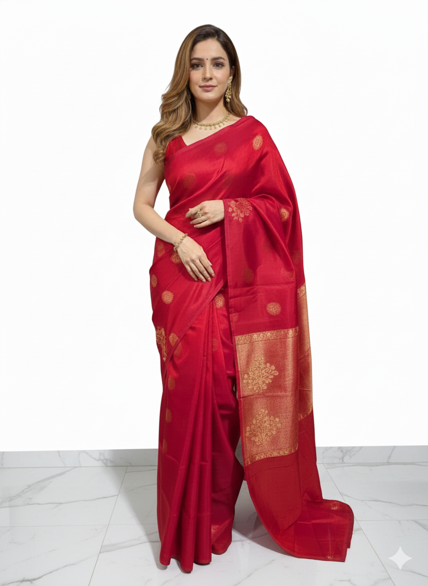 Red pure kanjeepuram silk saree