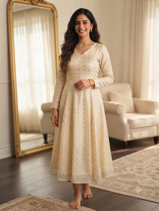 Pure silk A line anarkali top