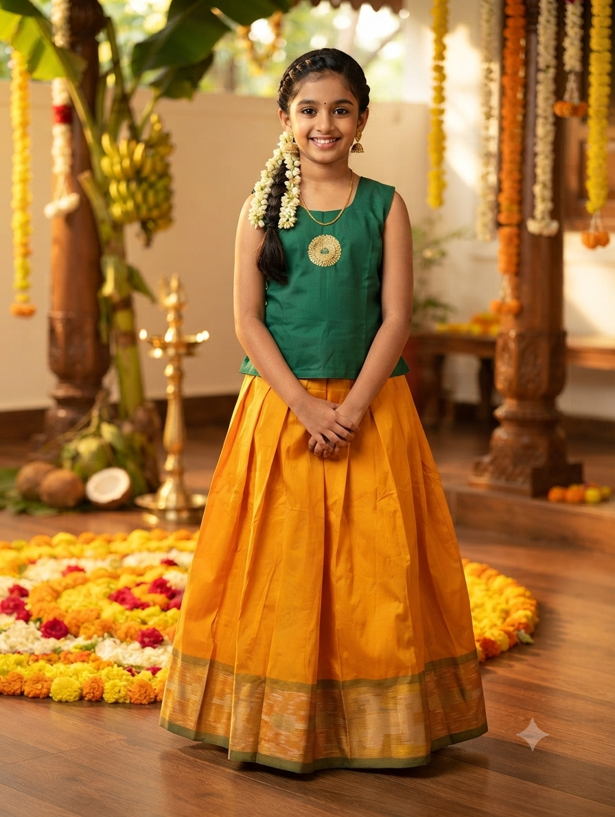 Girls silk skirt and silk top