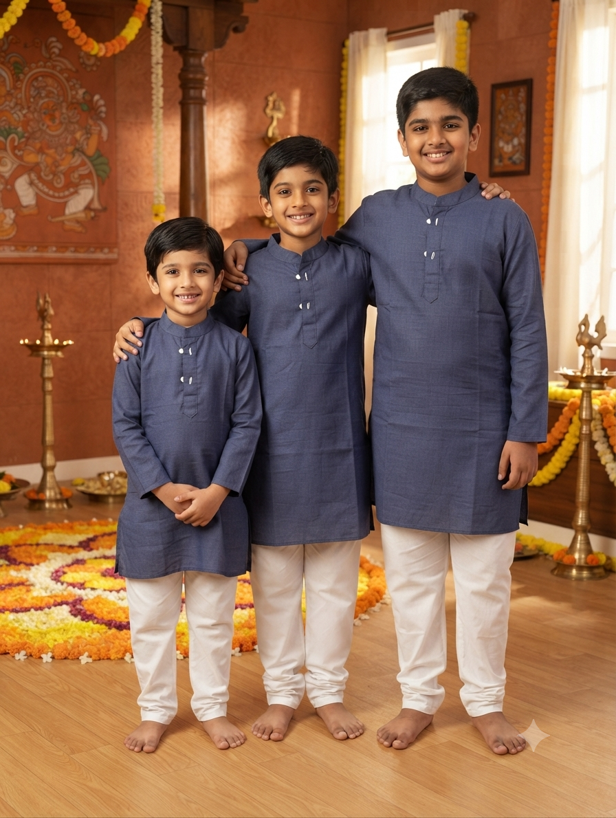 Boys navy blue kurta - size 26,30 and 32