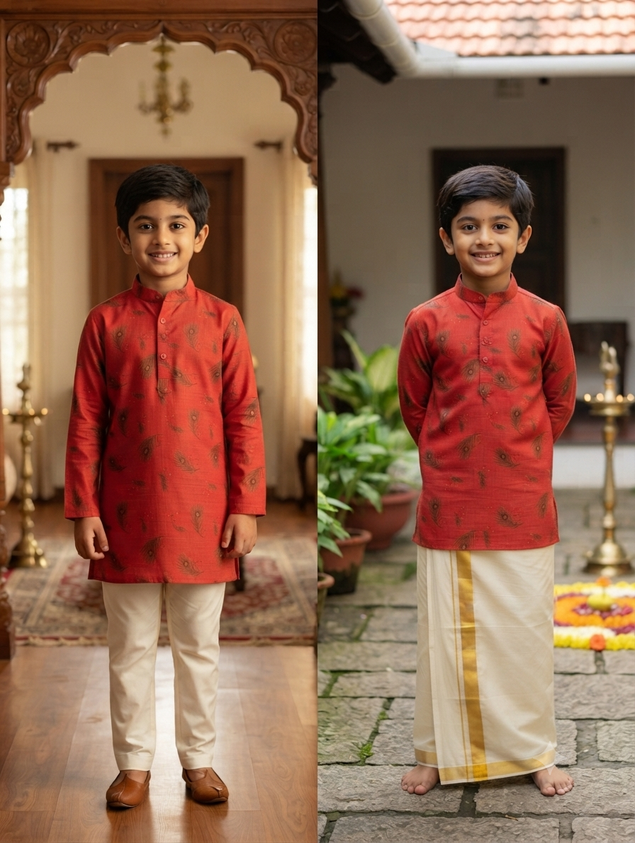 Boys kurta pyjama size 24 red printed