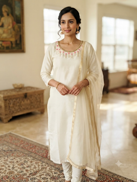 Onam tissue gold kurthi