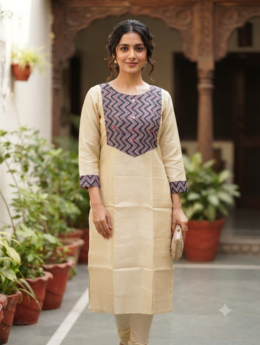 Golden tissue kurthi