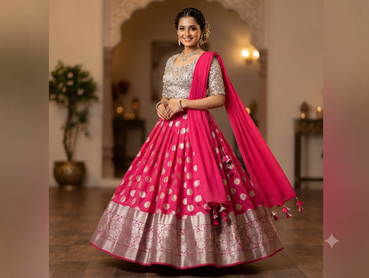 Organza silk Lehenga