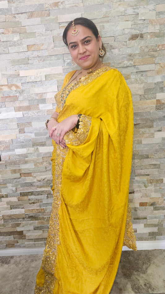 Satin silk saree with Blouse