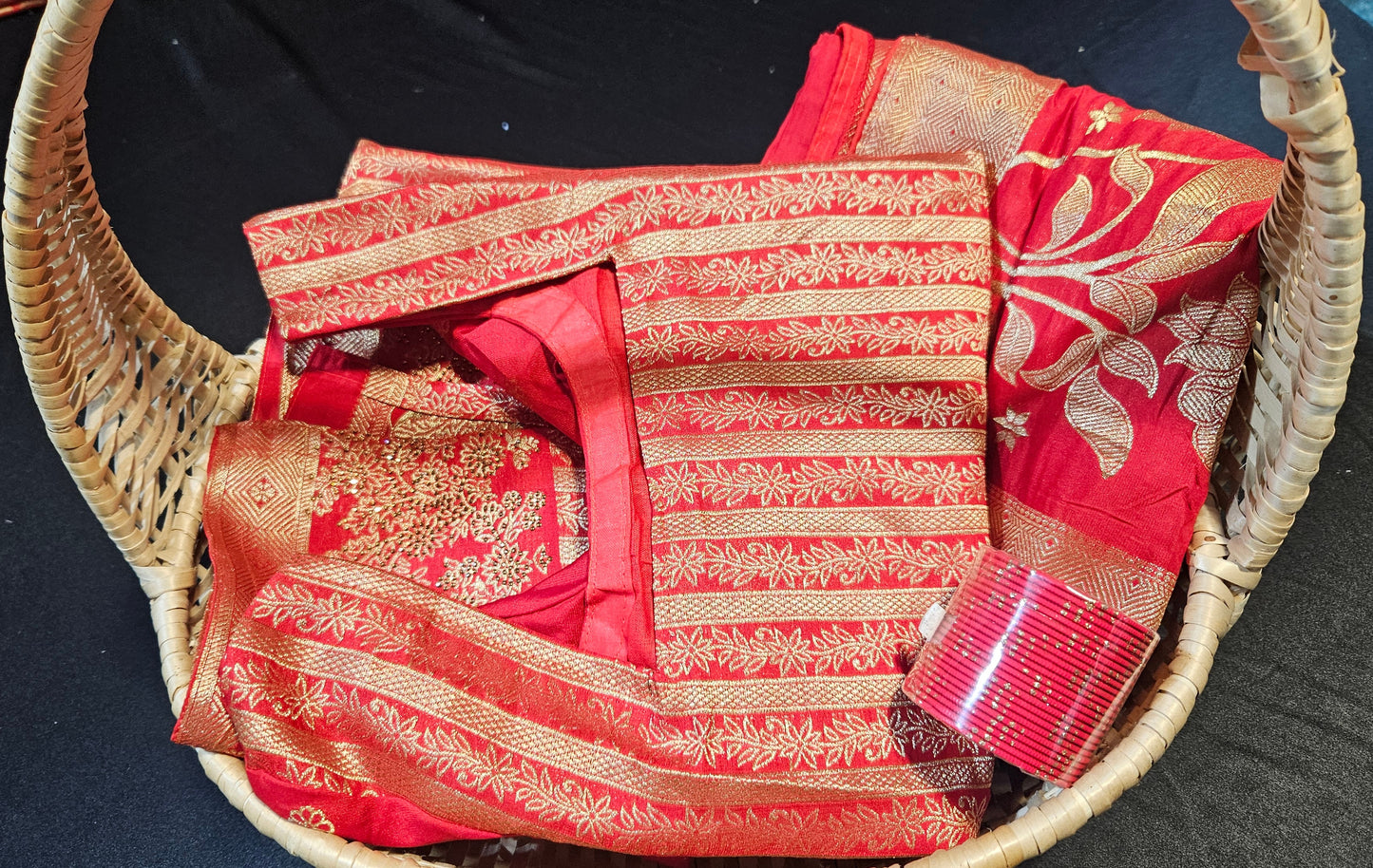 Ready to wear suit set in Red colour