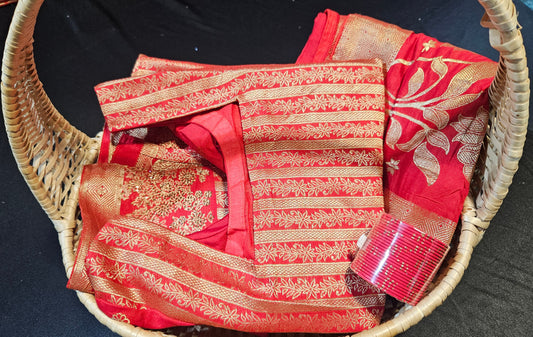 Ready to wear suit set in Red colour