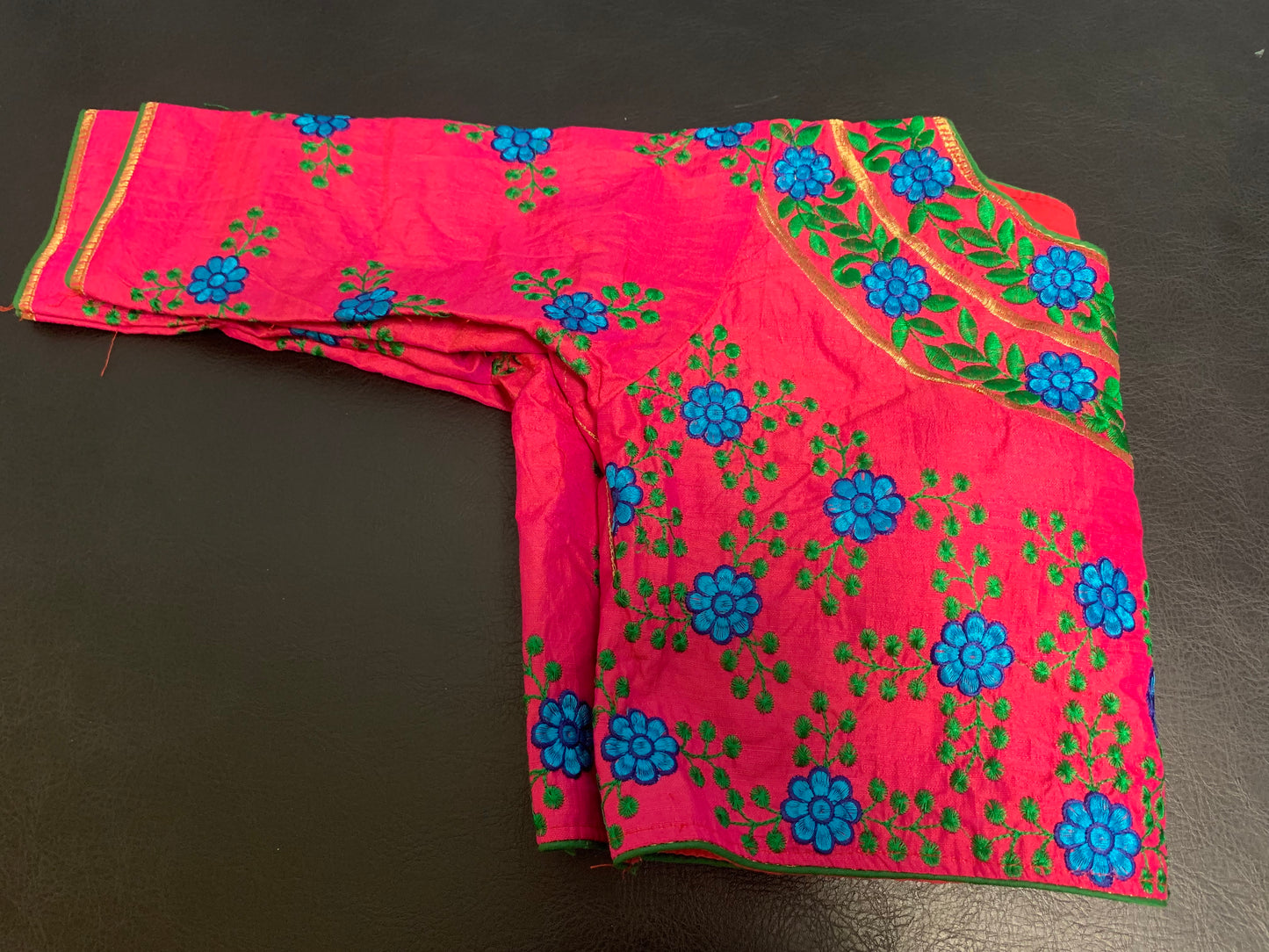 Pink printed ready made blouse