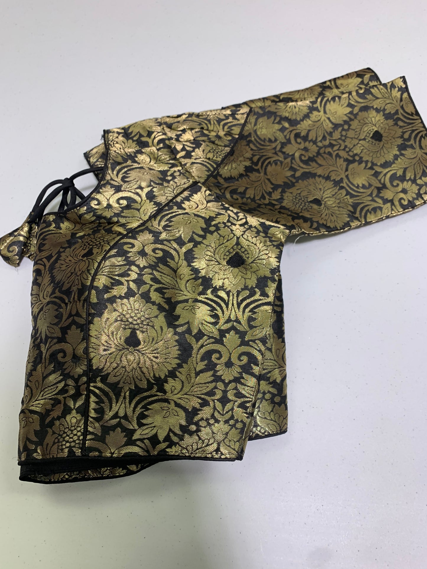 Black golden brocade blouse