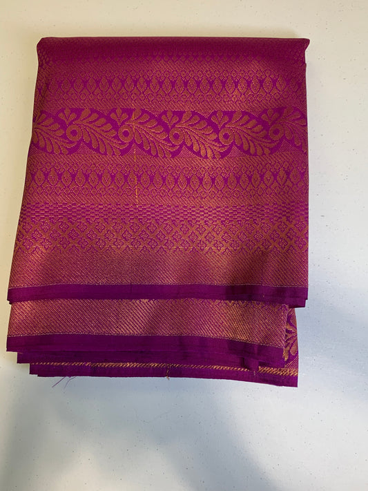 Pink golden zari silk saree