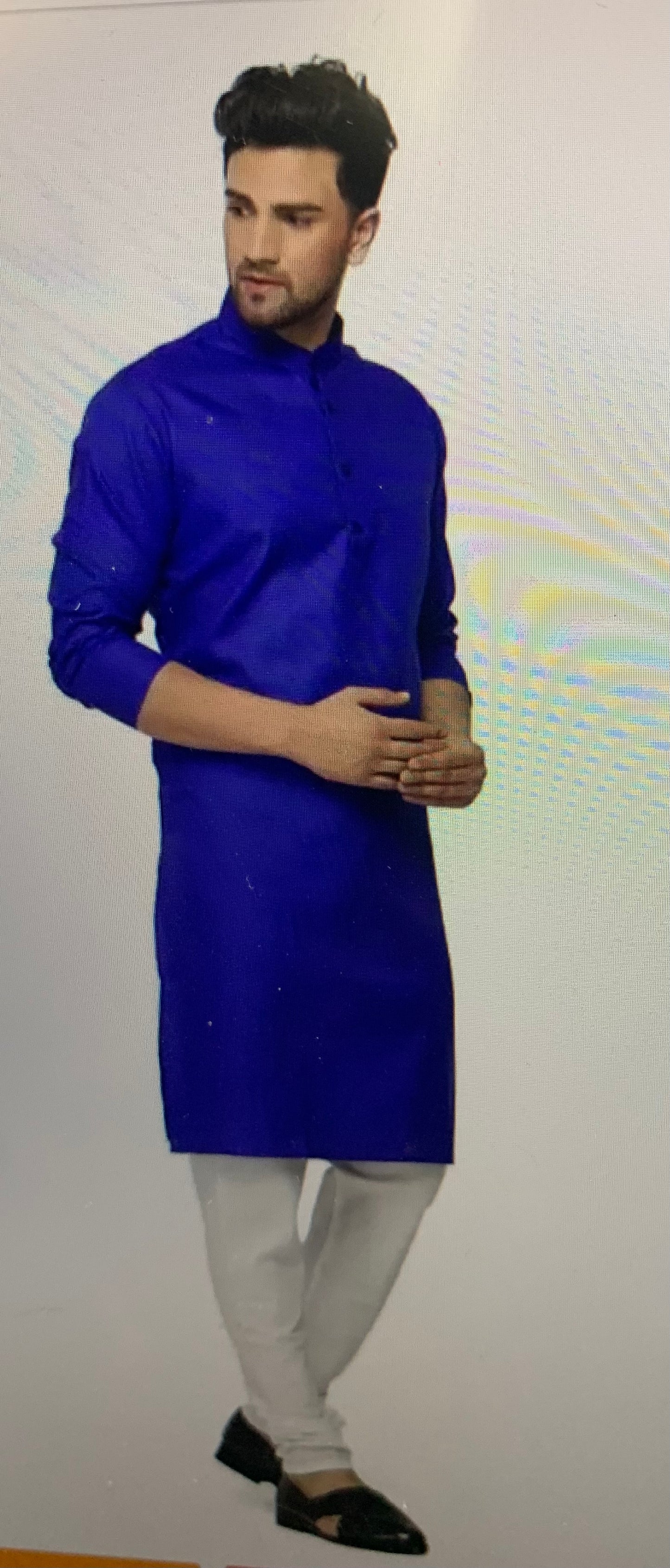 Men kurta & pyjama set- royal blue