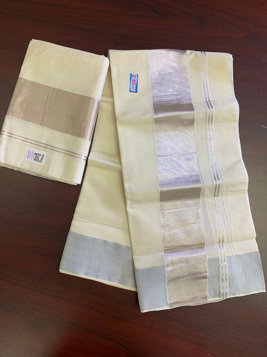 Kerala pure cotton settu mundu( light peach)