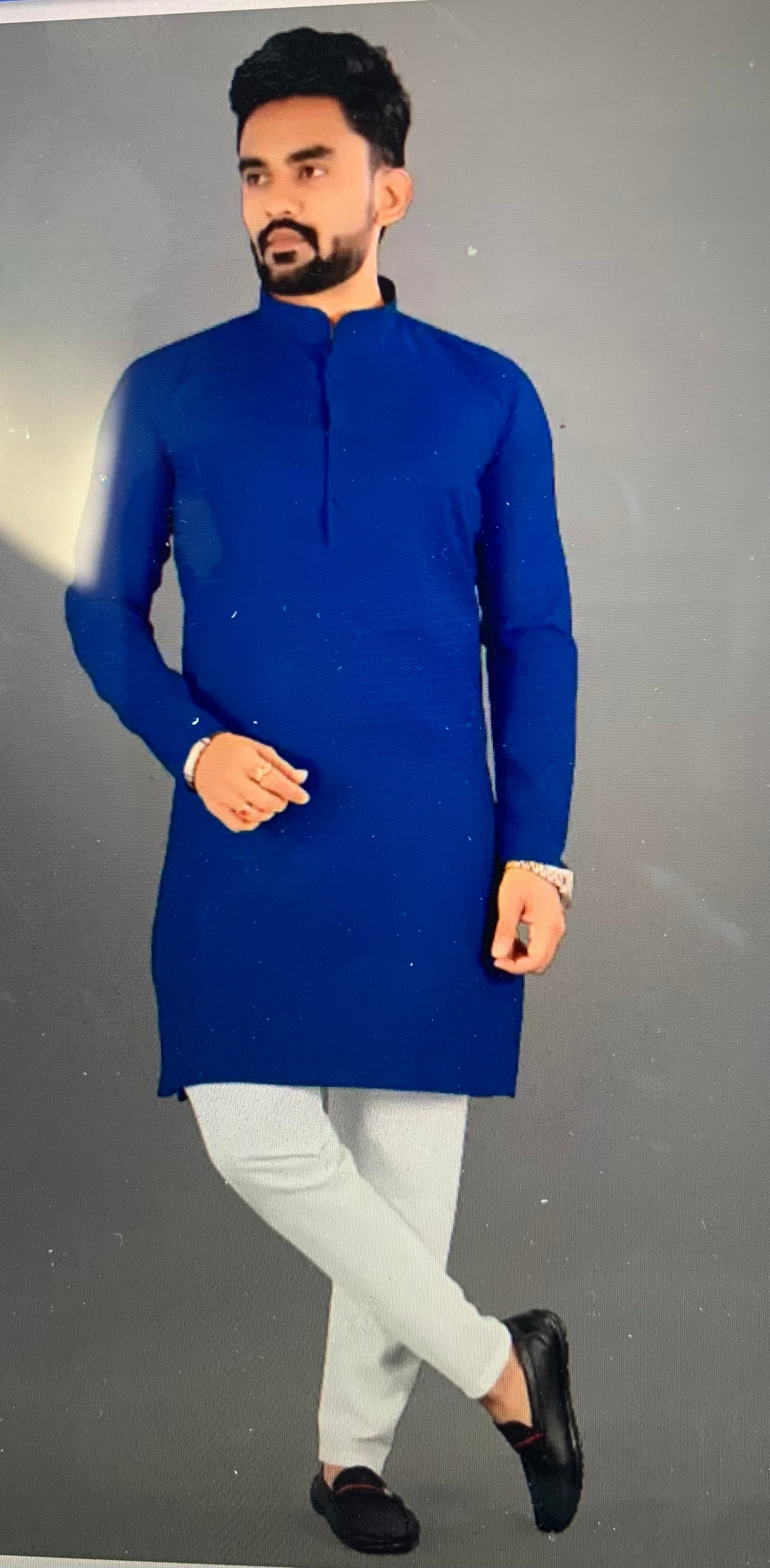 Men kurta airforce blue colour