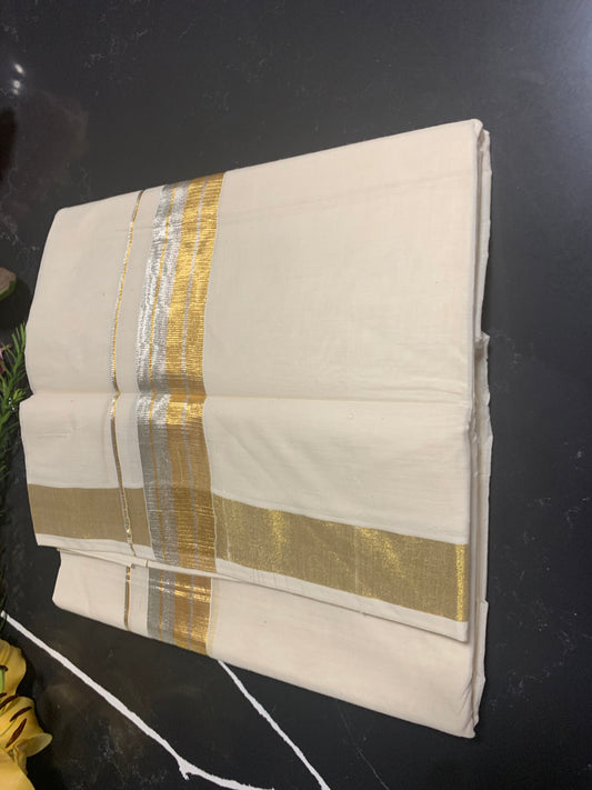 Gents Kerala kasavu Mundu/dhoti