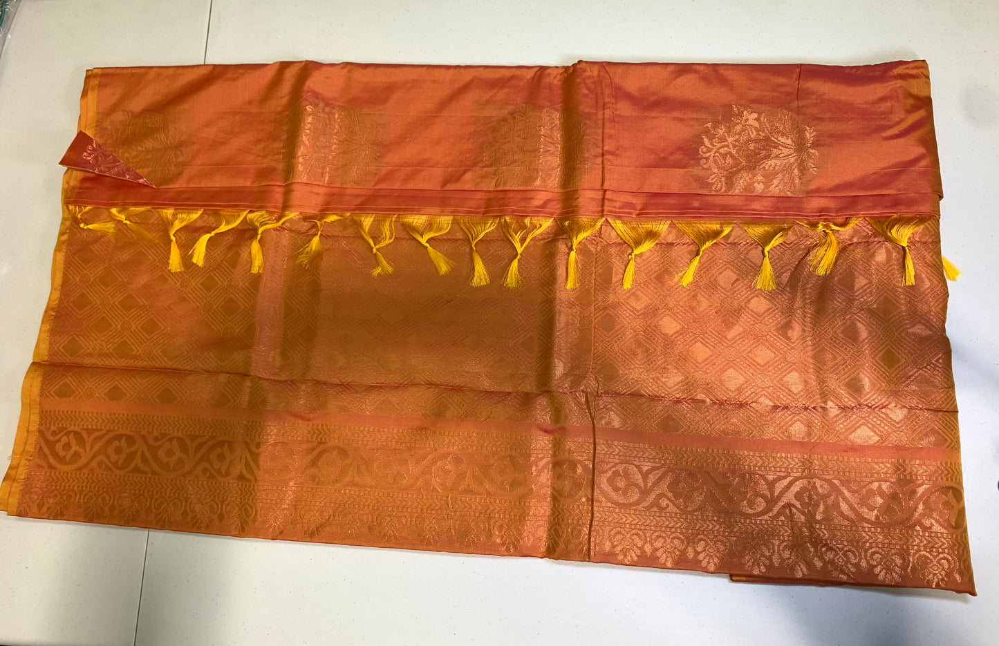 Mustard shaded Art Silk Saree