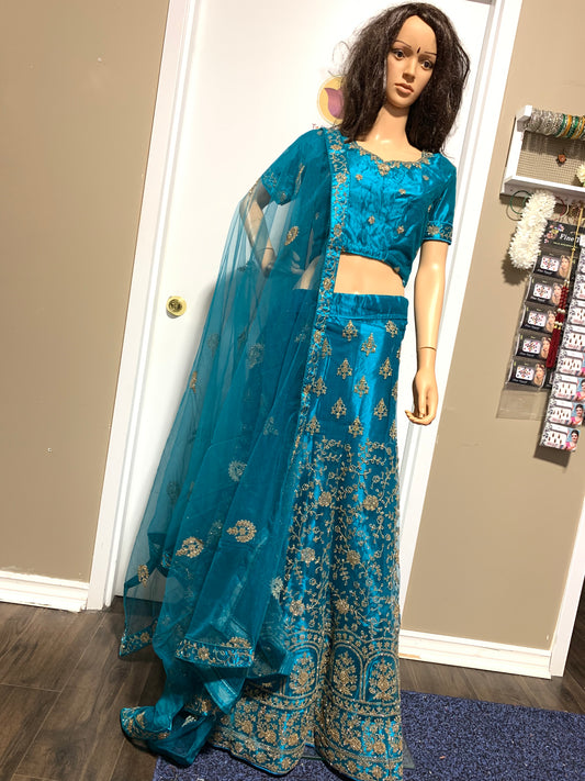 Sky Blue Designer Lehenga