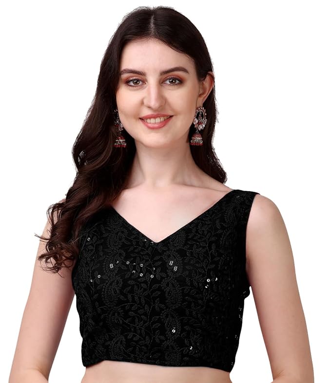 Womens Readymade Fancy Sifli Work Half Sleeve Saree Blouse.