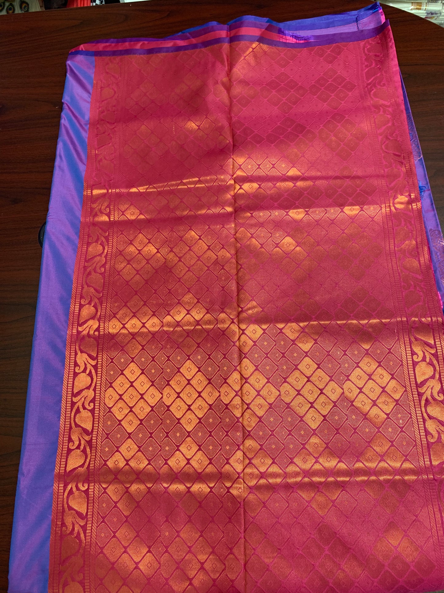 Light purple art silk saree(unstitched blouse)