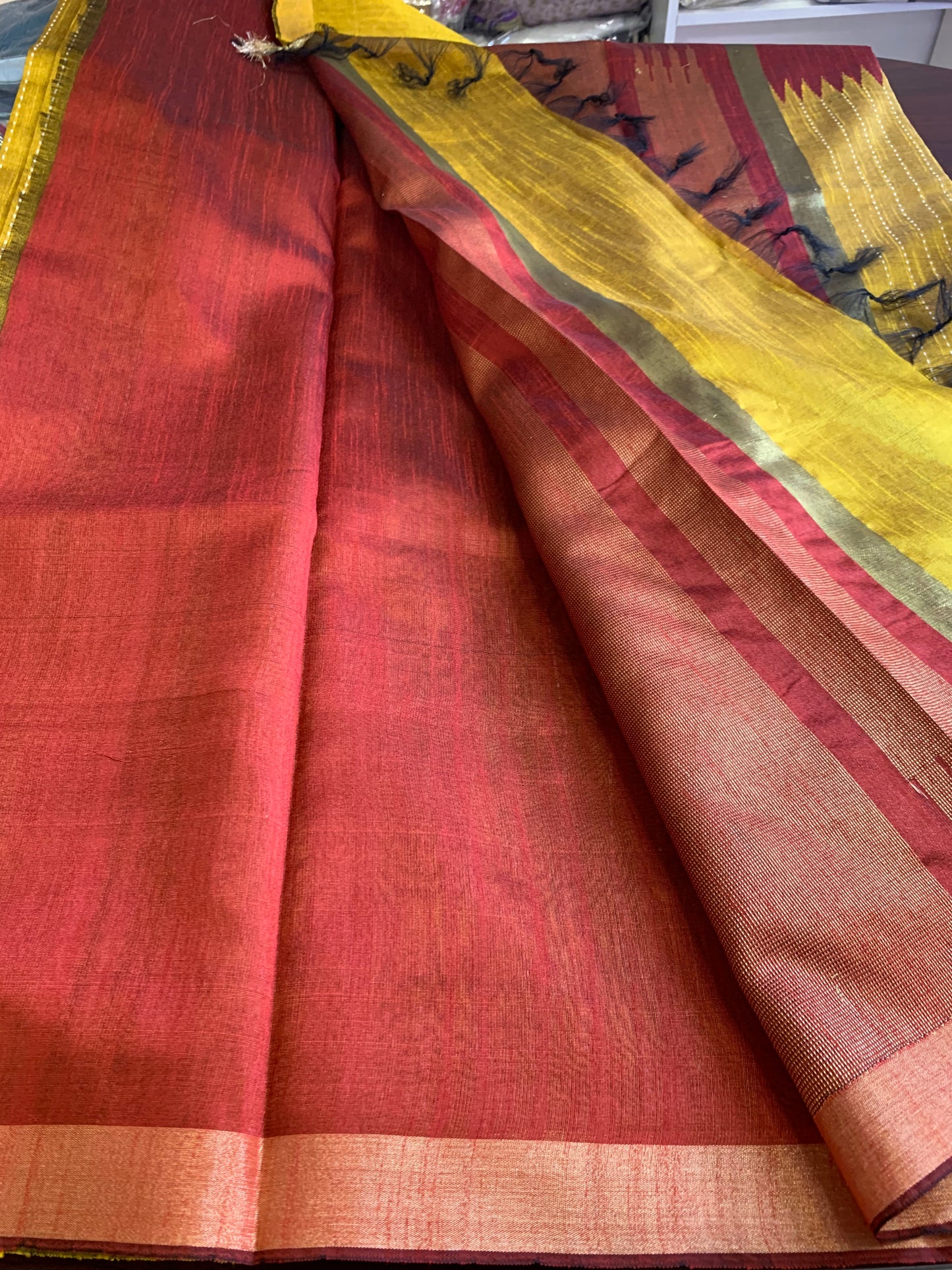 Pure raw silk saree