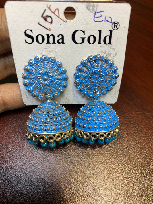 Sky blue Jhumka earring