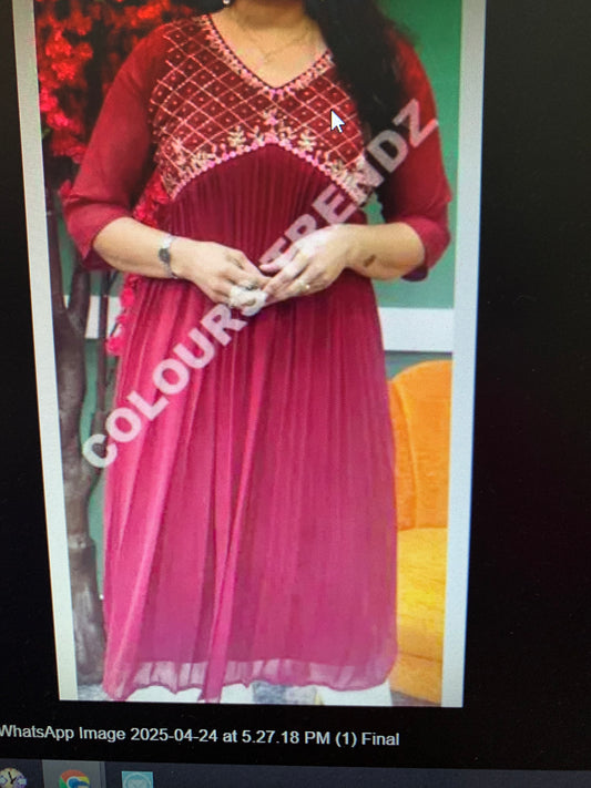 Georgette Aliya cut frock kurti