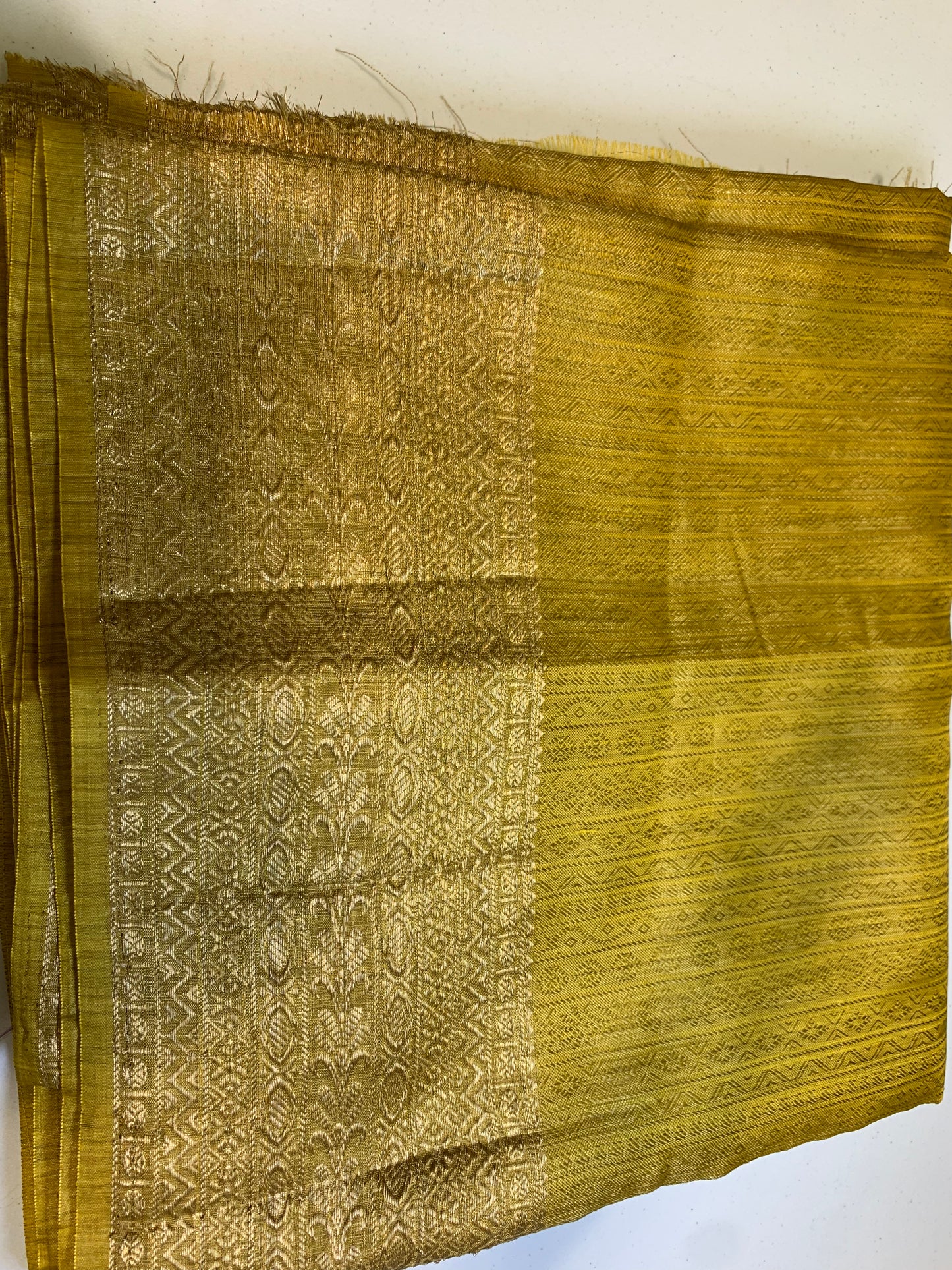 Dark gold art silk saree- stitched blouse